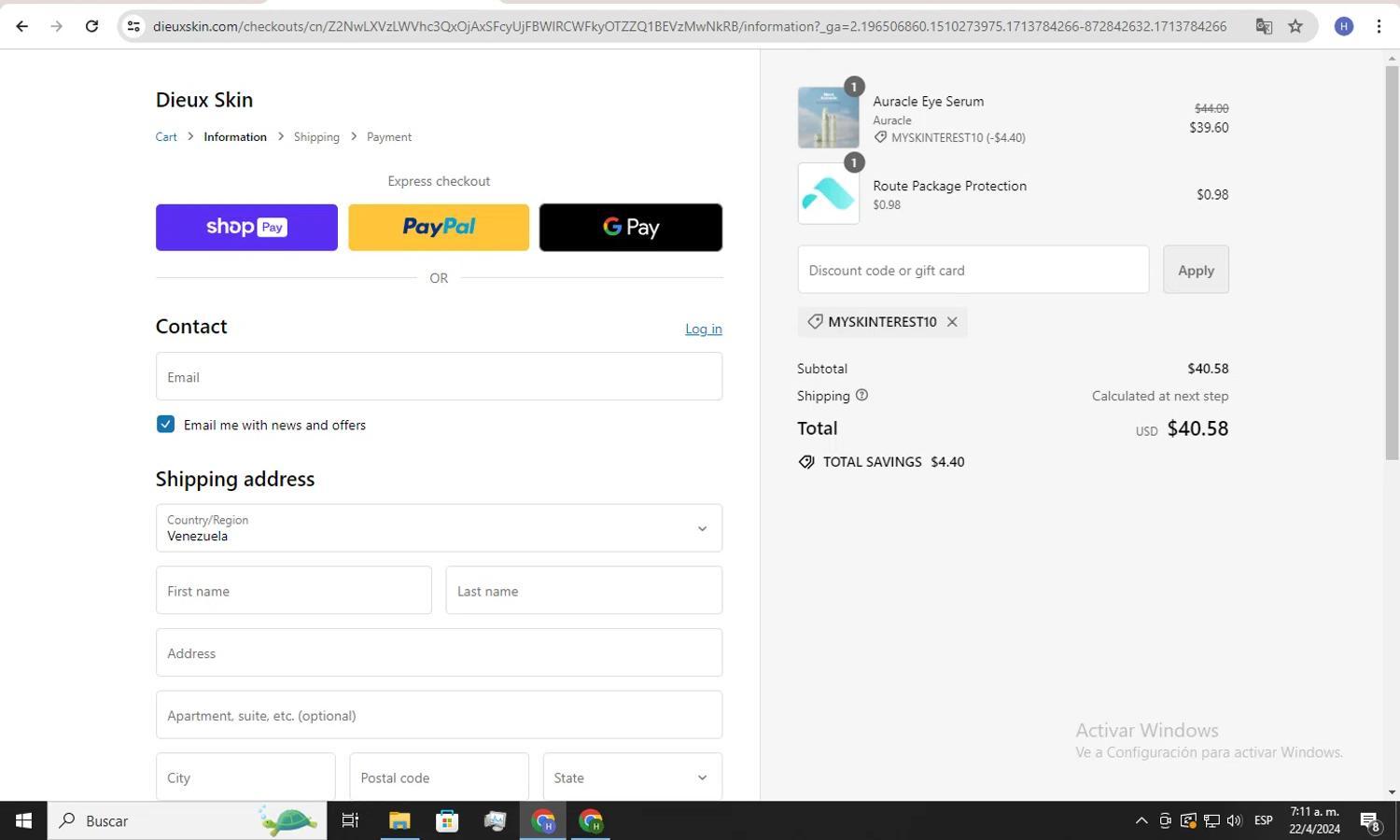 How to apply Dieux Skin coupon code
