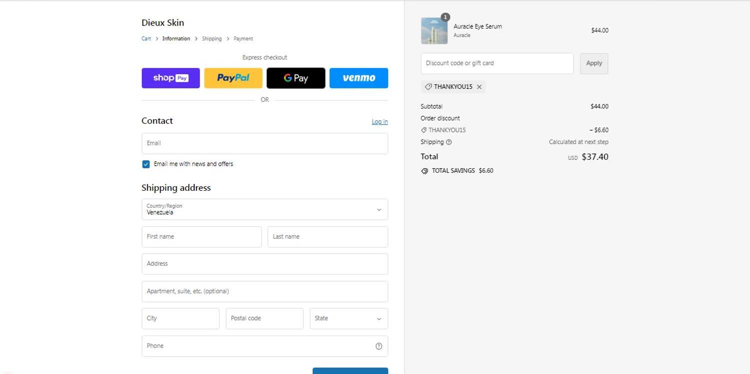 How to apply Dieux Skin coupon code